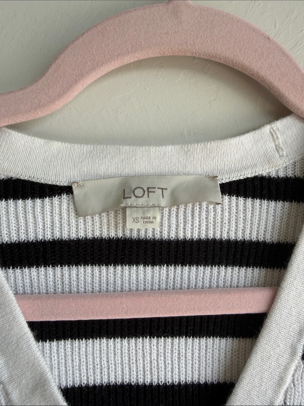 LOFT Black and White Striped Sleeveless Button-Front Top - Picture 2 of 6